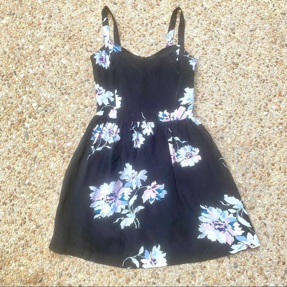 Joie Latelle Silk Black Floral Mini Dress Size S - Picture 1 of 9